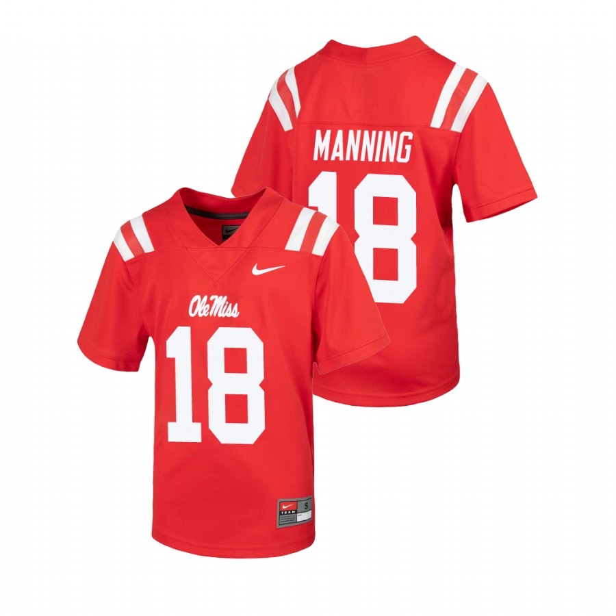 Ole Miss Rebels Youth NCAA Archie Manning #18 Red Untouchable College Football Jersey CHO0749QC